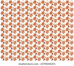 Colorful fall leaves patterns are scattered on a light cream background, wallpaper, gift wraps, and scrapbooks. vector illustration.