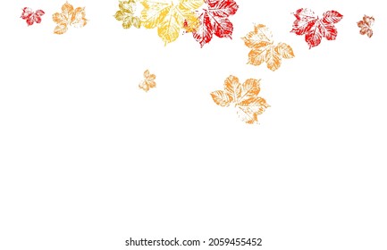 Colorful fall leaves set. Wedding invite poster invitation Watercolor hand drawn art illustration