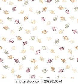 Colorful fall seamless pattern with leaves.