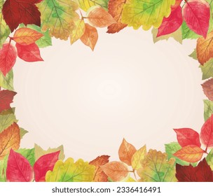 Colorful fallen leaves frame illustration