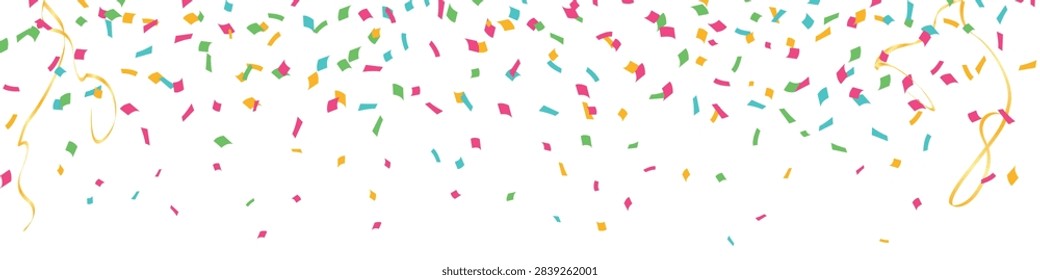 Colorful falling confetti seamless pattern flat design for birthday party festive celebration