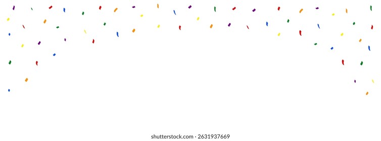Confete Colorido em Queda de Cima com Espaço Vazio Abaixo para Celebração e Fundo de Festa na Ilustração de Vetor Largo
