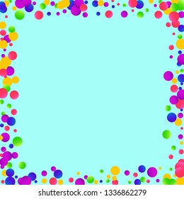 Colorful falling round confetti.