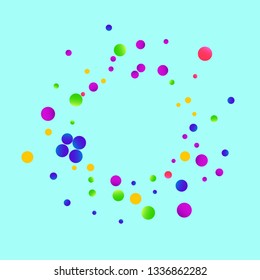 Colorful falling round confetti.