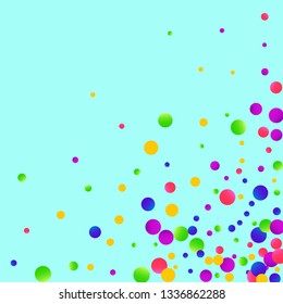Colorful falling round confetti.