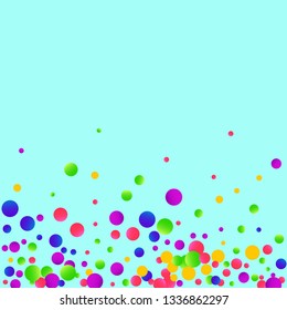 Colorful falling round confetti.