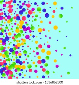 Colorful falling round confetti.