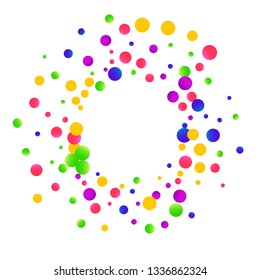 Colorful falling round confetti.
