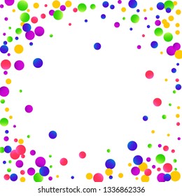 Colorful falling round confetti.