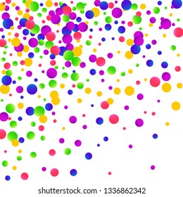 Colorful falling round confetti.