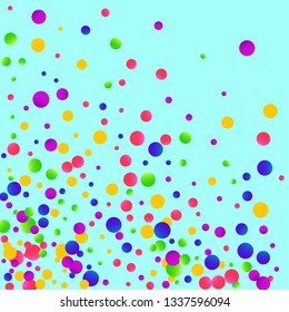 Colorful falling round confetti.