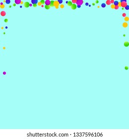 Colorful falling round confetti.