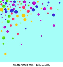 Colorful falling round confetti.