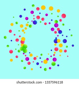 Colorful falling round confetti.