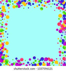 Colorful falling round confetti.