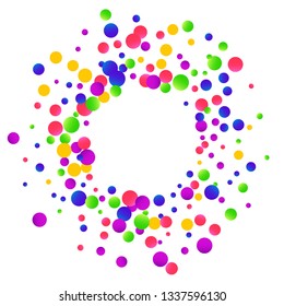 Colorful falling round confetti.