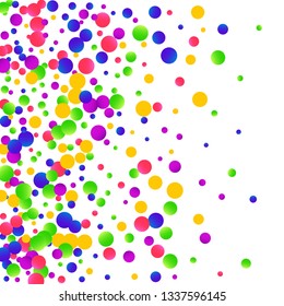 Colorful falling round confetti.