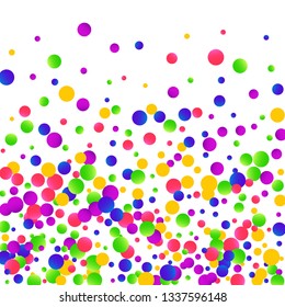Colorful falling round confetti.