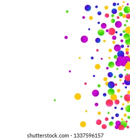 Colorful falling round confetti.