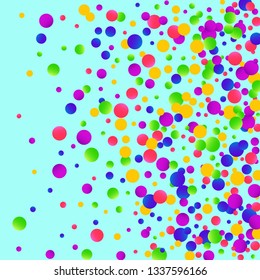 Colorful falling round confetti.