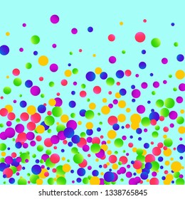 Colorful falling round confetti.