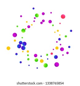Colorful falling round confetti.