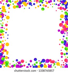 Colorful falling round confetti.