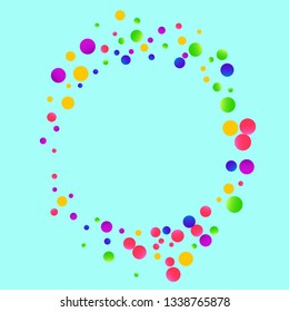 Colorful falling round confetti.