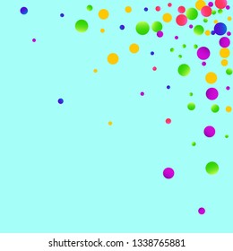 Colorful falling round confetti.
