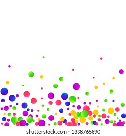 Colorful falling round confetti.