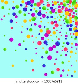 Colorful falling round confetti.