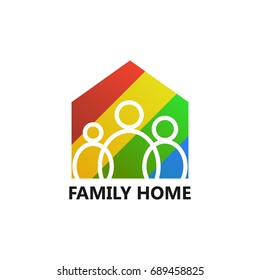 Colorful Family Home Logo Template Design