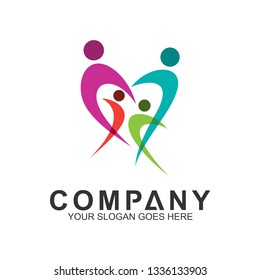 colorful family logo design template
