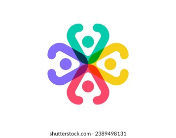 Colorful Family People Unity Group Logo Design