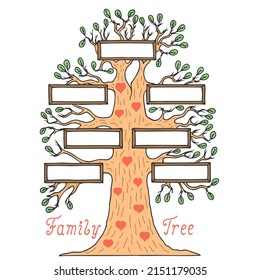 Colorful Family Tree Doodle Style Hand Stock Vector (Royalty Free ...