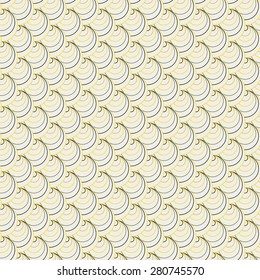 Colorful fan background. Based on Traditional Japanese Embroidery. Abstract Seamless pattern. Based on Sashiko stitching. Black white and yellow texture. For decoration or printing on fabric.
