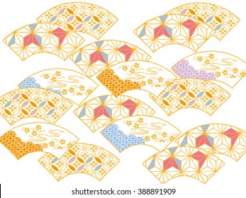 Colorful fan: An original design using traditional Japanese patterns 