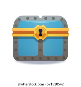 Colorful fantasy chest illustration. Ready assets set for game design and web application.