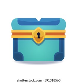 Colorful fantasy chest illustration. Ready assets set for game design and web application.
