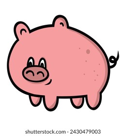 Colorful Farm Pig cartoon vector