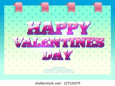 Colorful fashion background Valentine's Day, and buttons for web, congratulations text