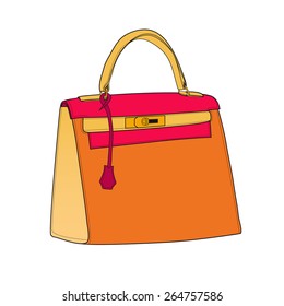 Colorful fashion bag, vector illustration