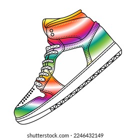 Colorful fashion sneakers sport shoes design for logo or commercial illustration 
