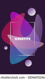 Colorful fashion trend abstract modern graphic elements. Dynamic colored shapes with flowing fluid elements. Template for logo design, advertising flyer or presentation.