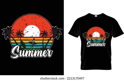 Colorful and fashionable summer t-shirt design for men and women.Custom t-shirt design.