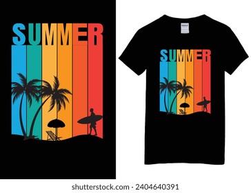 Colorful and fashionable summer t-shirt design for men and women.Custom t-shirt design.