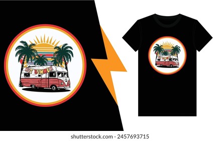 Colorful and fashionable summer t-shirt design for men and women. Custom t-shirt design.