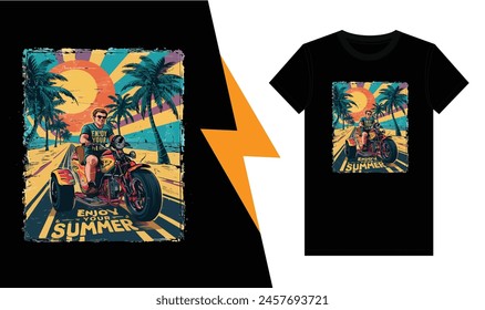 Colorful and fashionable summer t-shirt design for men and women. Custom t-shirt design.