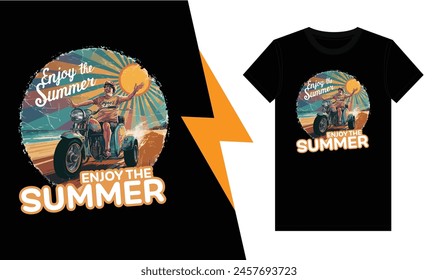 Colorful and fashionable summer t-shirt design for men and women. Custom t-shirt design.