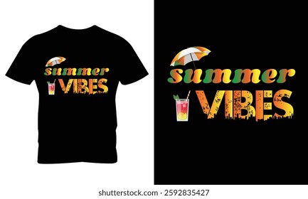 Colorful and fashionable summer t-shirt design for men and women. Custom t-shirt design.